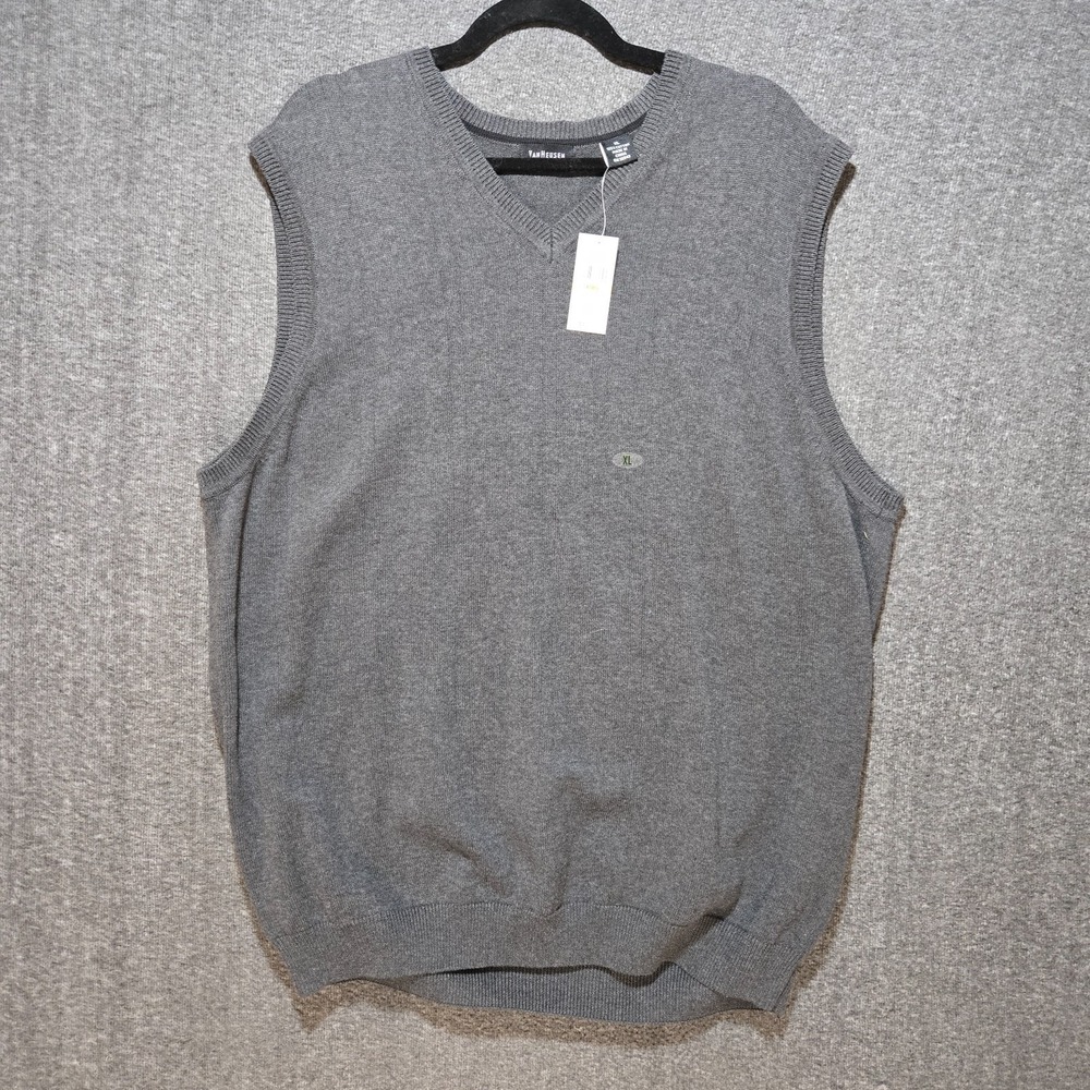 Van Heusen V-Neck Cotton Gray Vest Mens Size XL NWT